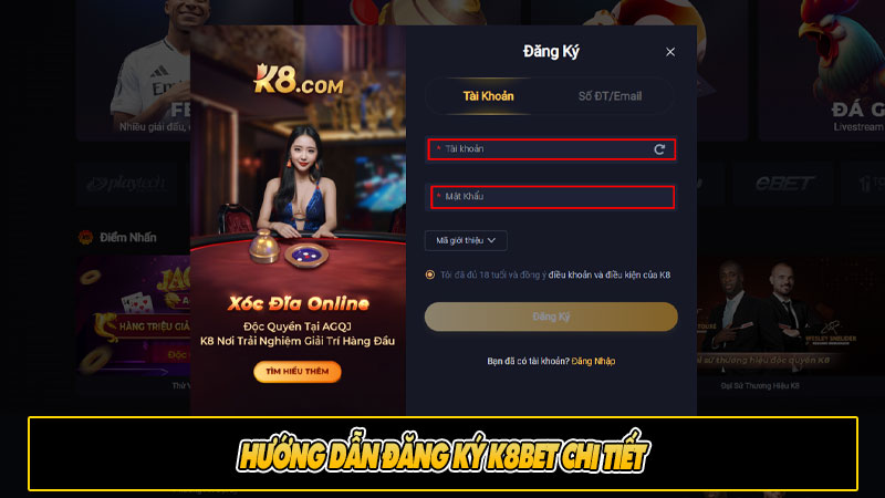 Quy trình đăng ký K8bet chi tiết